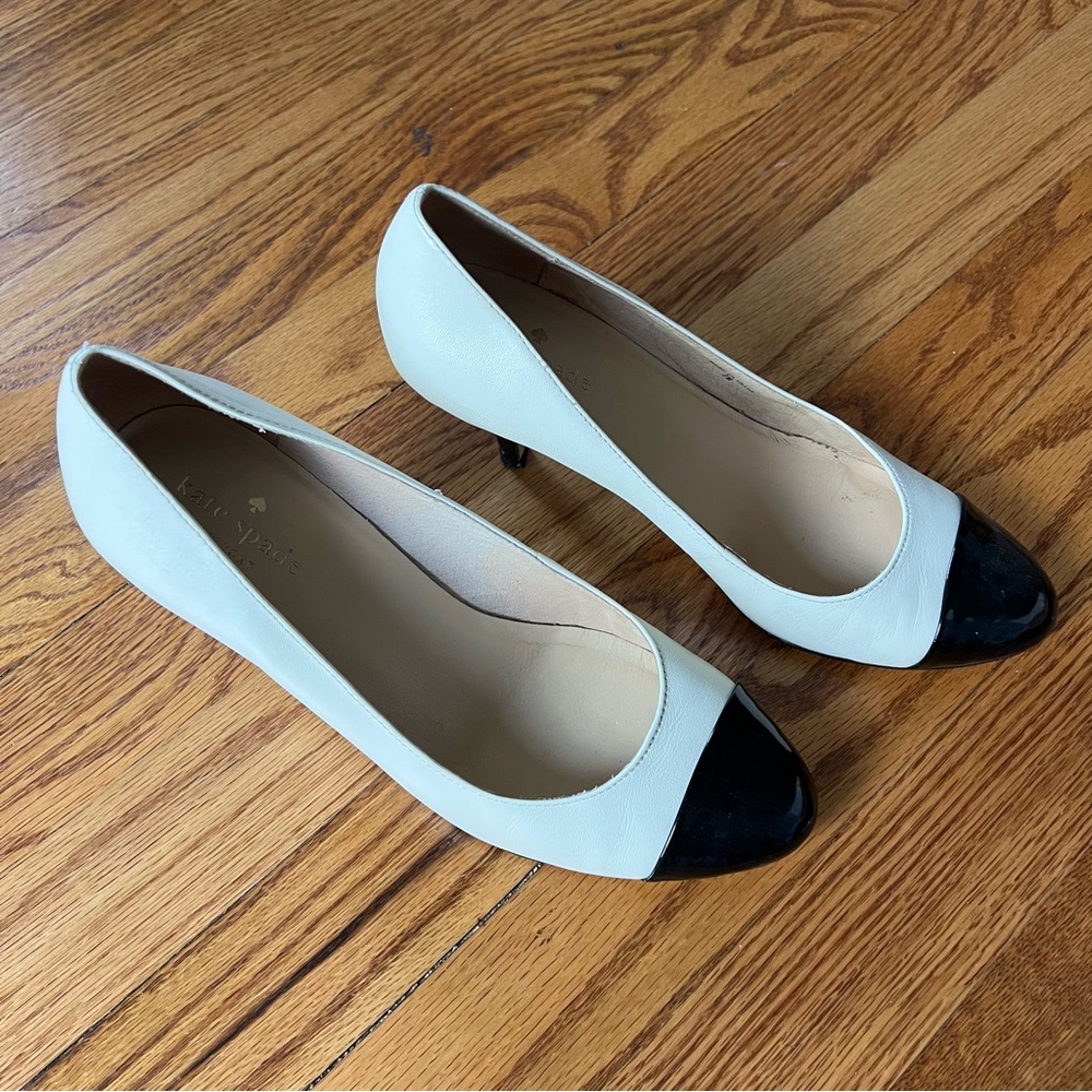 Kate Spade Black Toe/White Heels